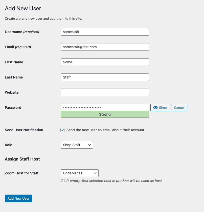 Assign Staff to a Host