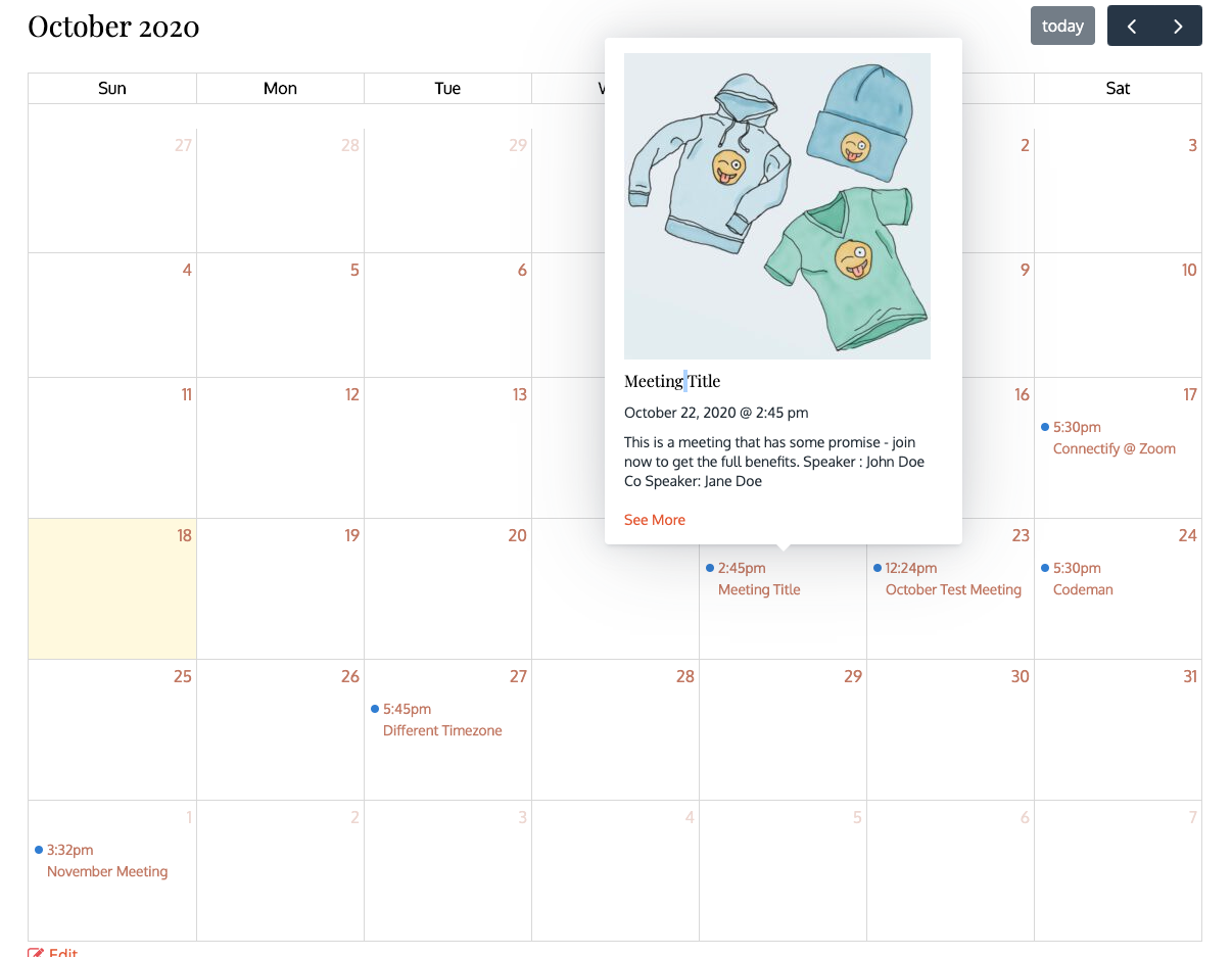 Calendar Default View