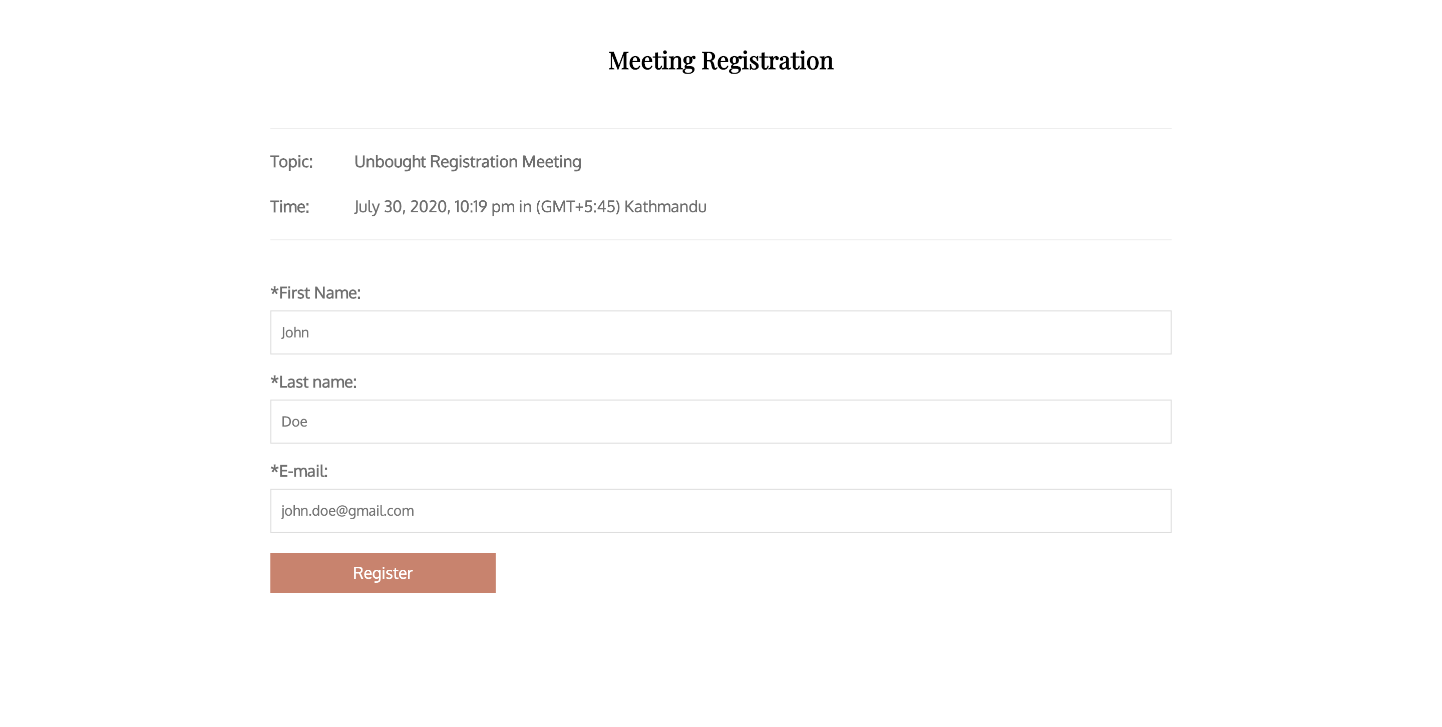 Registration Form