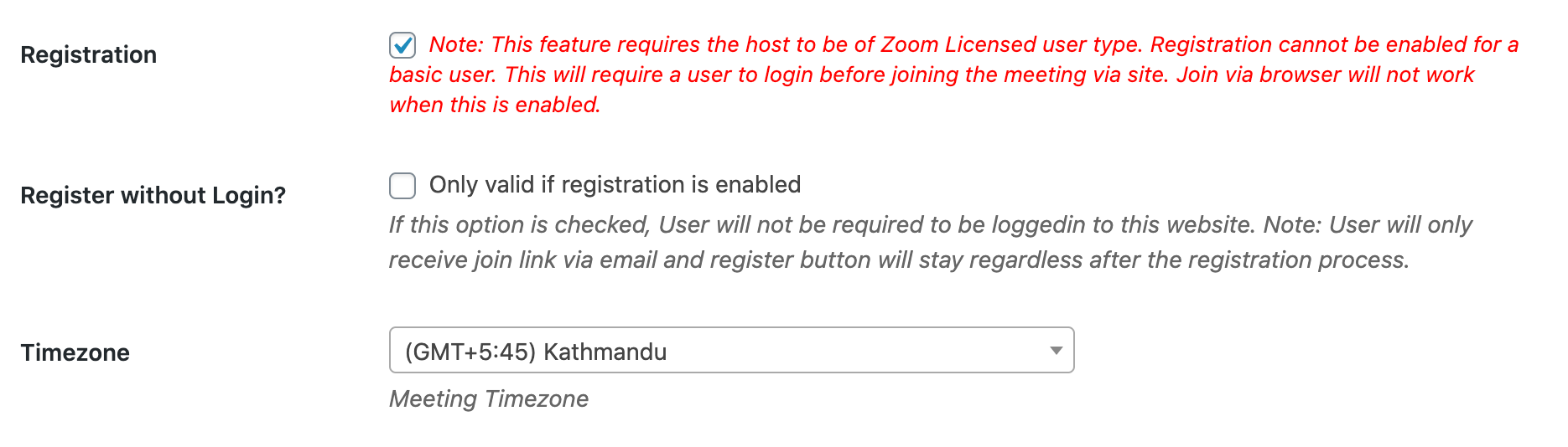 Enable Registration